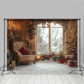 Lofaris Retro Warm Drinnen Szene Sofa Weihnachten Stimmung Hintergrund